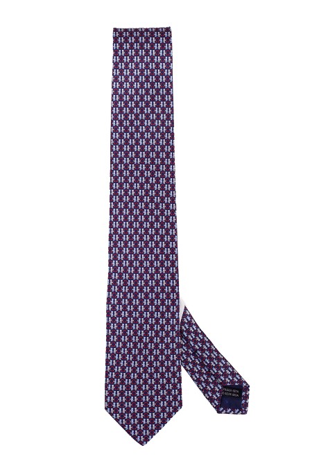 Shop SALVATORE FERRAGAMO  Tie: Salvatore Ferragamo "Reddy" print silk tie.
Pure silk tie decorated with gancini and bears print.
Composition: 100% Silk.
Made in Italy.. REDDY 350843-0759100